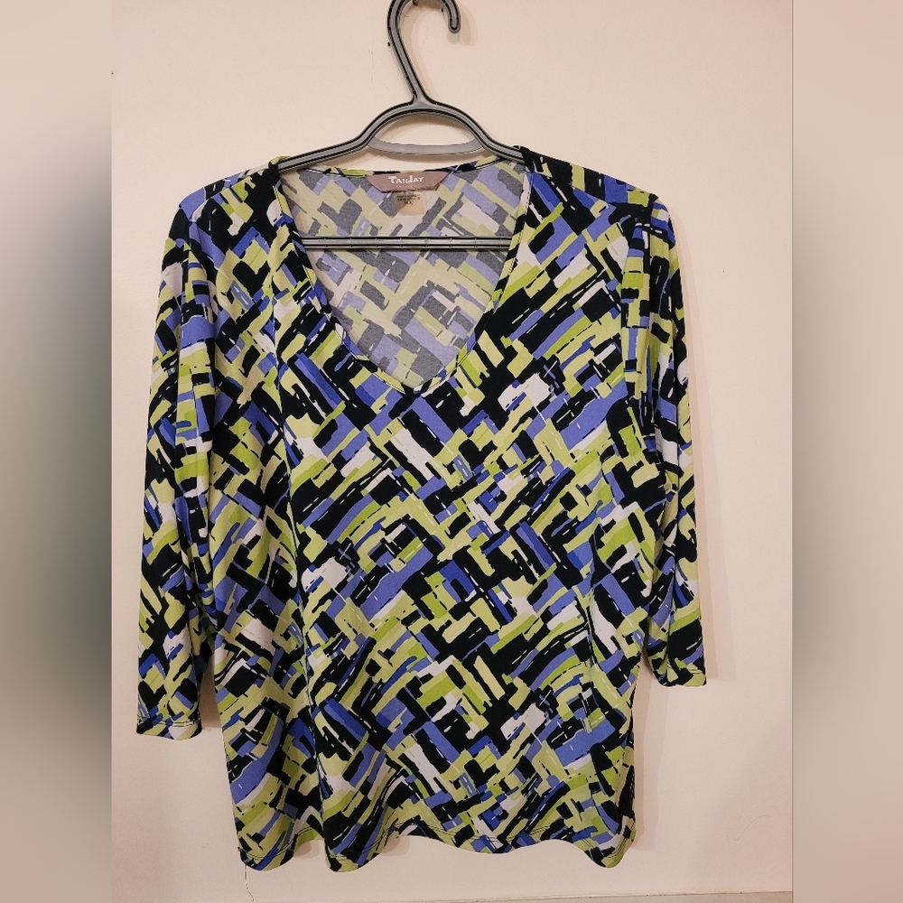 Large Tanjay blue and green top.
